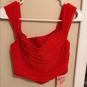 SHEIN Vibrant Red Crop Top